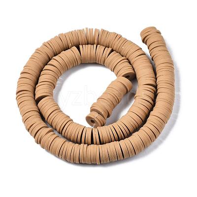 Flat Round Handmade Polymer Clay Beads CLAY-R067-10mm-37-1