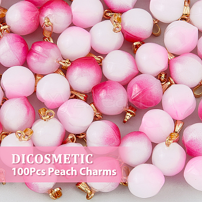 100Pcs 2 Colors Opaque Spray Painted Glass Pendants GLAA-DC0001-25-1