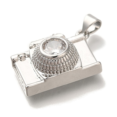 Rack Plating Brass Micro Pave Cubic Zirconia Pendants KK-I720-21P-1