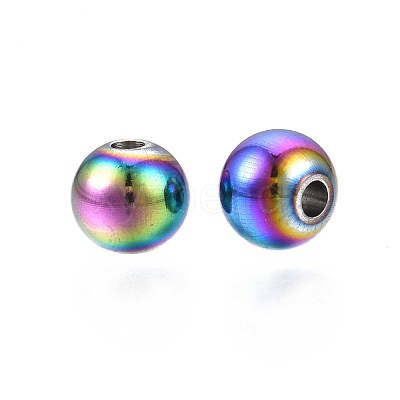Rack Plating Rainbow Color 304 Stainless Steel Beads STAS-S119-081C-01-1