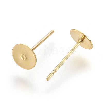 202 Stainless Steel Stud Earring Findings STAS-F186-01G-6mm-1