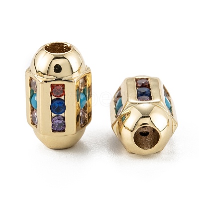 Brass Micro Pave Cubic Zirconia Beadsong-Lasting Plated ZIRC-P089-24A-G01-1