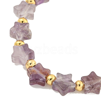 Natural Amethyst Beaded Necklaces NJEW-P311-04D-G-1