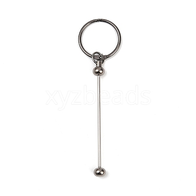 Iron Bar Beadable Keychain Clasps AJEW-R004-02B-1
