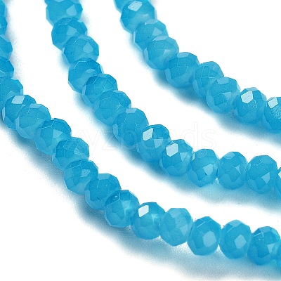 Baking Paint Imitation Jade Glass Bead Strands X-DGLA-A034-J2MM-A13-1