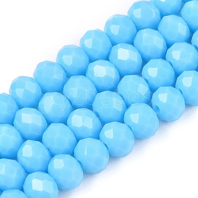 Opaque Solid Color Imitation Jade Glass Beads Strands LS-EGLA-A044-P6mm-D08-1