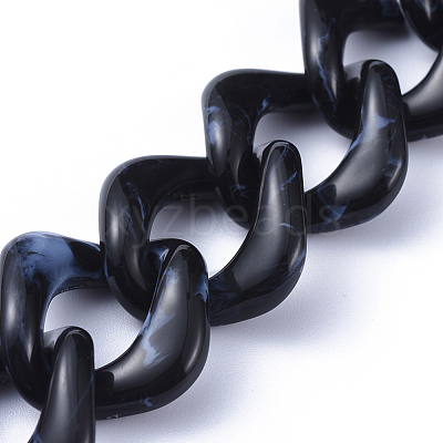Handmade Acrylic Curb Chains AJEW-JB00591-01-1