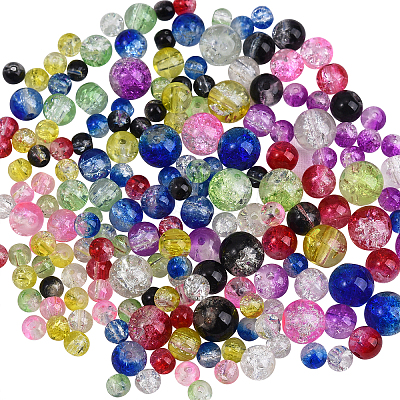 1920Pcs 3 Style Spray Painted Crackle Glass Beads CCG-CJ0001-04-1