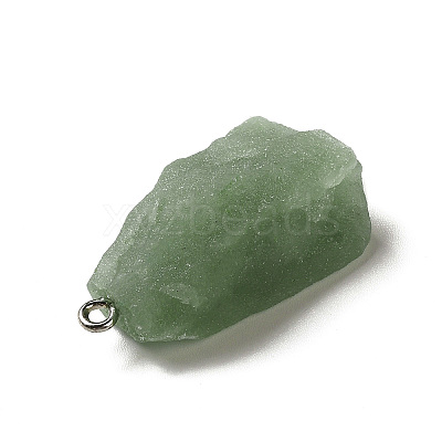 Raw Rough Natural Green Aventurine Pendants G-A028-01B-1
