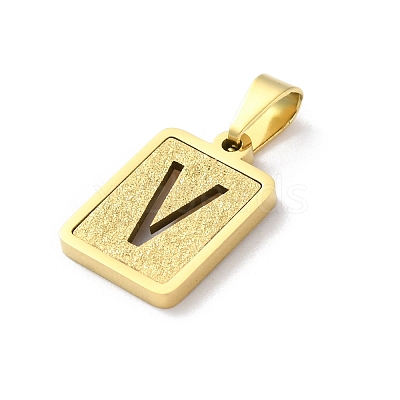 304 Stainless Steel Alphabet Pendants STAS-S152-01G-V-1