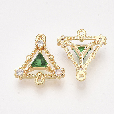 Brass Cubic Zirconia Links KK-T038-552B-NF-1