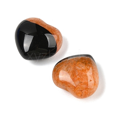 Natural Agate(Dyed & Heated) Heart Palm Stone G-Q021-04C-1