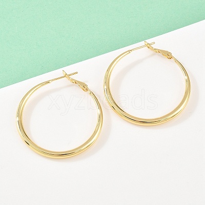 Brass Hoop Earrings for Women EJEW-A156-17C-G-1
