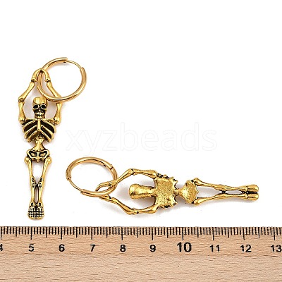 Alloy Skeleton Hoop Earrings EJEW-Z132-01AG-1