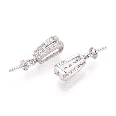 925 Sterling Silver Micro Pave Cubic Zirconia Pendant Bails STER-N016-92P-1