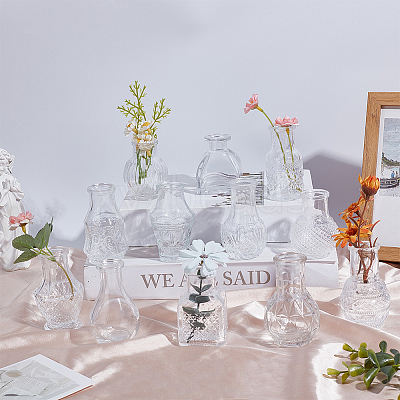 24Pcs 12 Styles Mini Glass Vase AJEW-HY0003-03-1