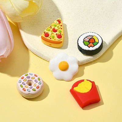 5Pcs 5 Styles Food Grade Eco-Friendly Silicone Focal Beads SIL-FS0001-04-1
