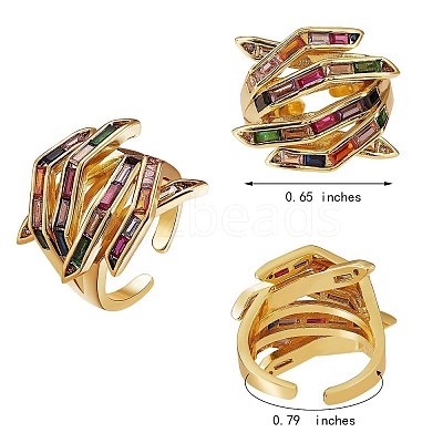 Hug Hand Fingers Cubic Zirconia Cuff Ring X1-RJEW-T016-35G-01-1
