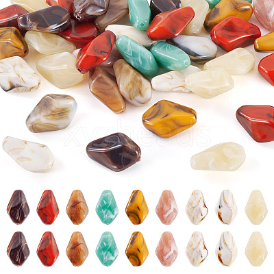 40Pcs Opaque Acrylic Beads OACR-TA0004-38-1