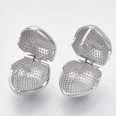 (Jewelry Parties Factory Sale)Brass Clip-on Earring KK-T050-52P-NF-1
