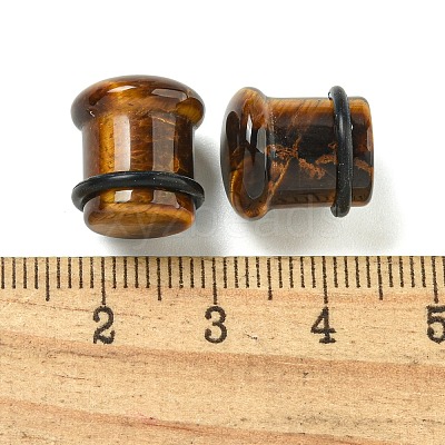 Natural Tiger Eye Ear Gauges Flesh Tunnels Plugs EJEW-P293-03A-1