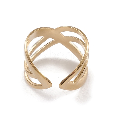 Ion Plating(IP) 304 Stainless Steel Cuff Rings RJEW-G285-37G-1