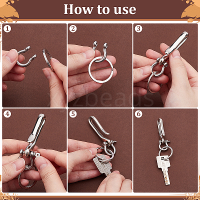 U-Shaped Brass Key Hook Shanckle Clasps KK-PH0012-37-1