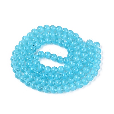 Transparent Glass Imitation Cat Eye Beads Strands GLAA-Q110-01B-06-1