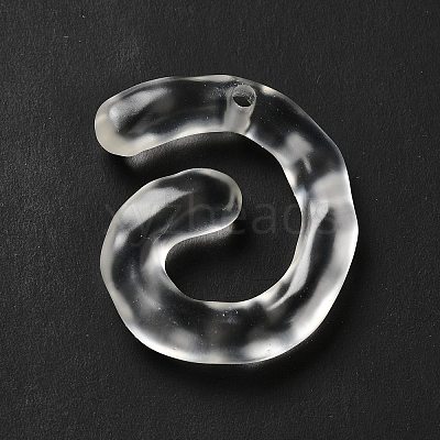 Transparent Resin Alphabet Pendants RESI-C028-02G-1