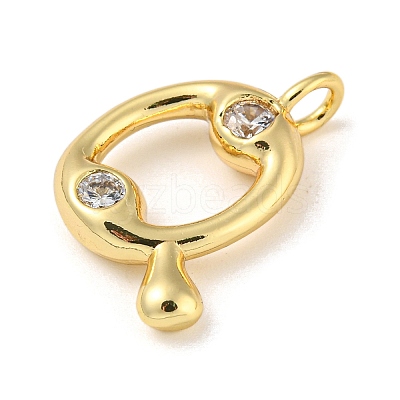 Rack Plating Brass Micro Pave Cubic Zirconia Pendants KK-A200-24G-Q-1