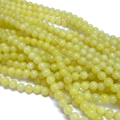 Natural Lemon Jade Beads Strands X-G-H1631-4MM-1