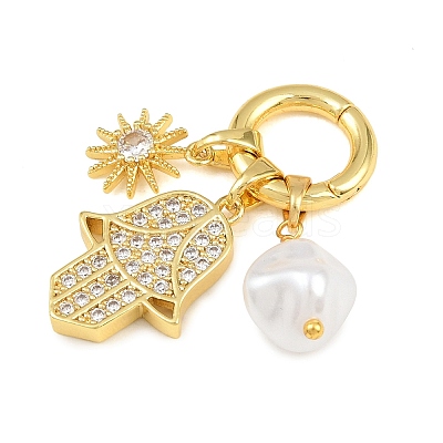 Brass Micro Pave Cubic Zirconia European Pendant Decorations CU-CBA65A7-01A-G-1