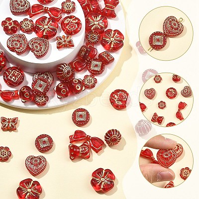120Pcs 12 Styles Plating Acrylic Beads OACR-YW0004-26-1