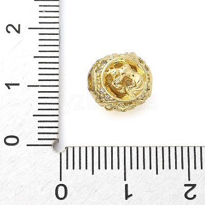 Brass Micro Pave Cubic Zirconia Beads KK-Z095-04G-02-1