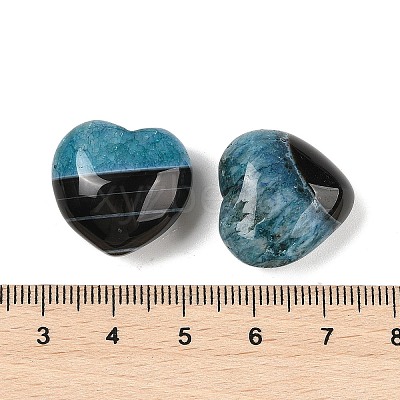 Natural Agate(Dyed & Heated) Heart Palm Stone G-Q021-04-1