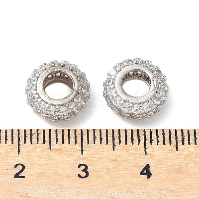Brass Micro Pave Cubic Zirconia European Beads X-KK-A254-03B-P-1