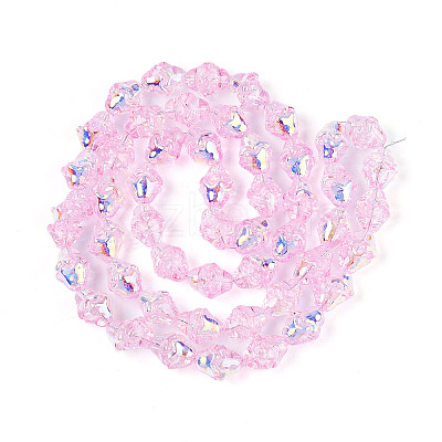 Electroplate Transparent Glass Beads Strands EGLA-N020-03D-1