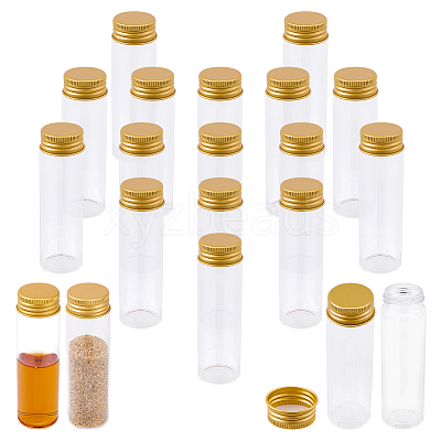20Pcs Clear Glass Bottles Bead Containers CON-AR0001-16D-1