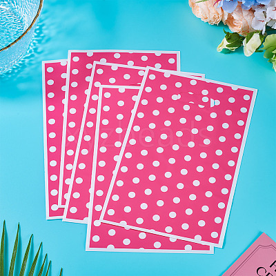 Polka Dot PET Plastic Packing Bags with Die Cut Hole Handle ABAG-TADJ0002-001B-1