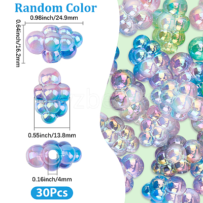 30Pcs Transparent Acrylic European Beads OACR-SC0002-72-1