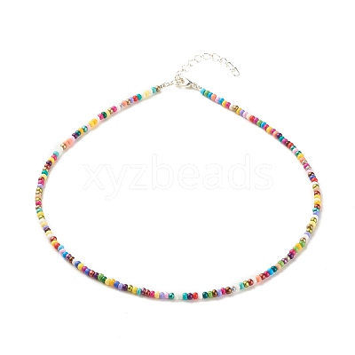 Glass Seed Beaded Necklace NJEW-JN03825-01-1
