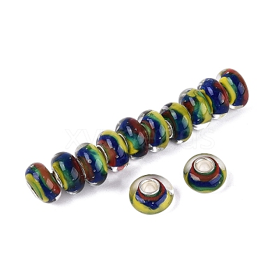 Handmade Lampwork & Brass Core European Beads LAMP-N044-08S-01-1