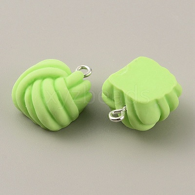 Opaque Resin Pendants RESI-WH0029-24P-03-1