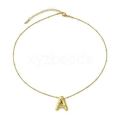26Pcs Ion Plating(IP) Initial Letter 304 Stainless Steel Pendant Necklace NJEW-R265-05G-1