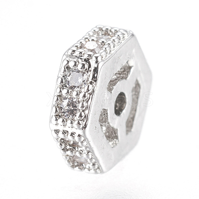 Brass Micro Pave Cubic Zirconia Beads ZIRC-J018-16P-1