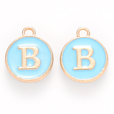 Golden Plated Alloy Enamel Charms X-ENAM-S118-04B-1