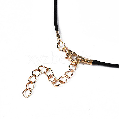 Waxed Cord Necklace Making with Iron Findings X-NJEW-R229-1.5mm-G-1