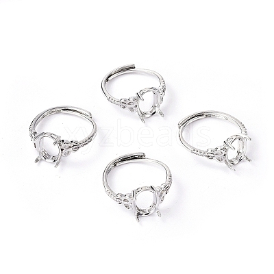 Adjustable Brass Finger Ring Components KK-L193-08P-1