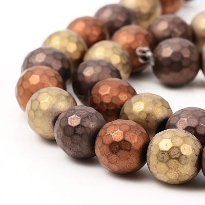 PVD Vacuum Plating Non-magnetic Synthetic Hematite Beads Strands G-F682-01B-1