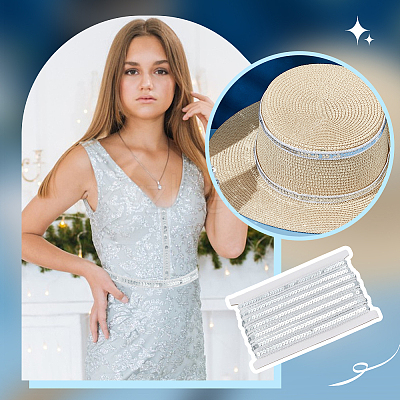 Sparkle Polyester Lace Ribbons OCOR-WH0090-67A-1